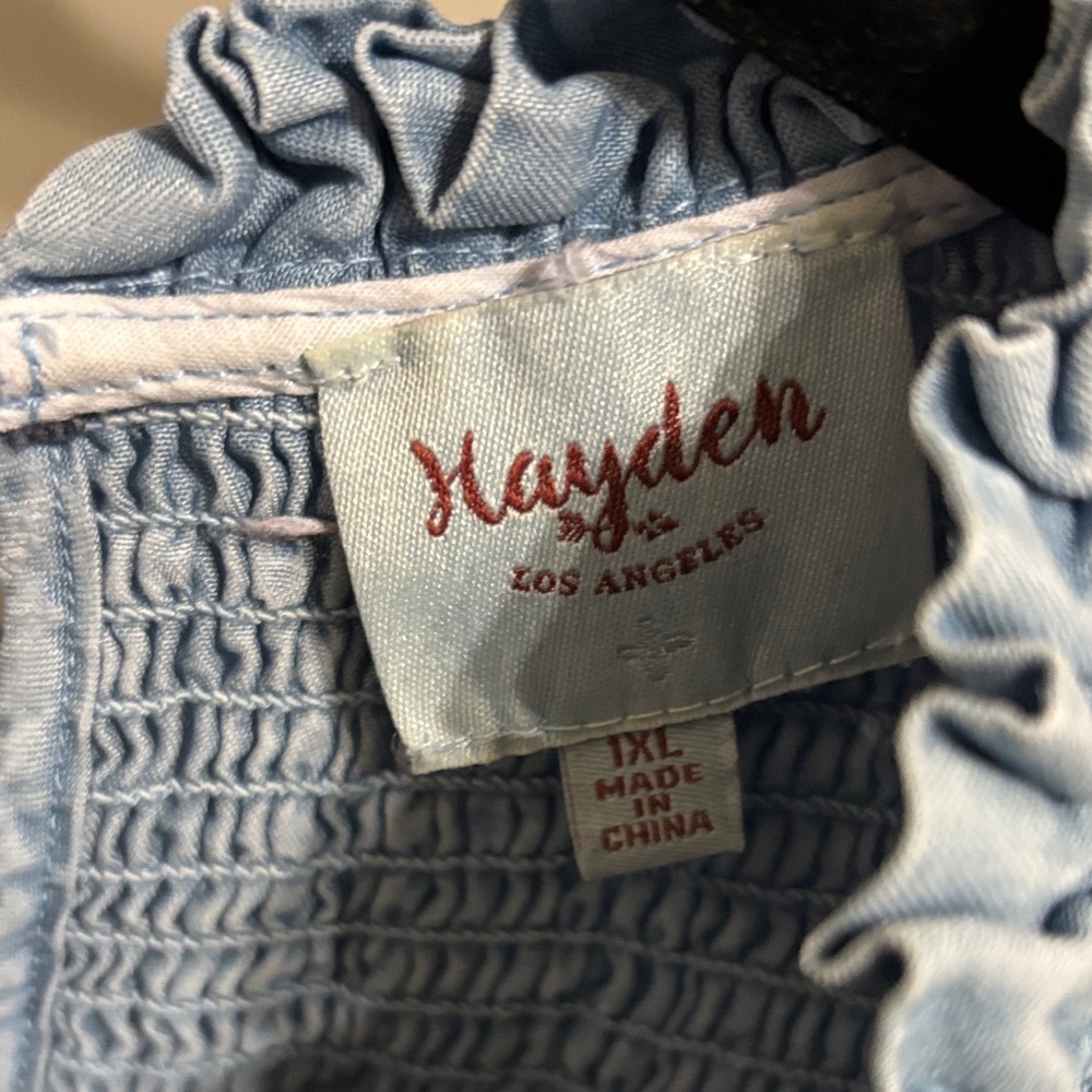 Hayden Light Blue Ruffled Top - Picture 2 of 3